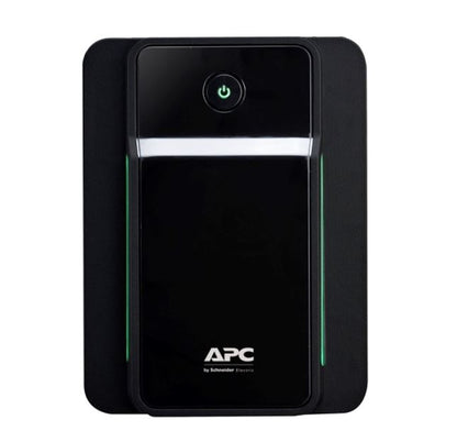 Black APC uninterruptible Power Supply (UPS) on a white background