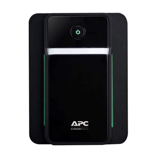 Black APC uninterruptible Power Supply (UPS) on a white background